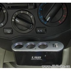 IN-car 汽车点烟器一分二带USB