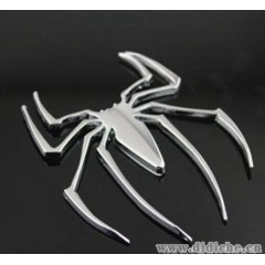 蜘蛛金属车贴|银色|3D汽车金属车贴|蜘蛛车贴